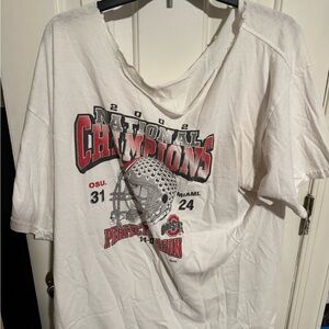 White National Champions Off the Shouler T-Shirt